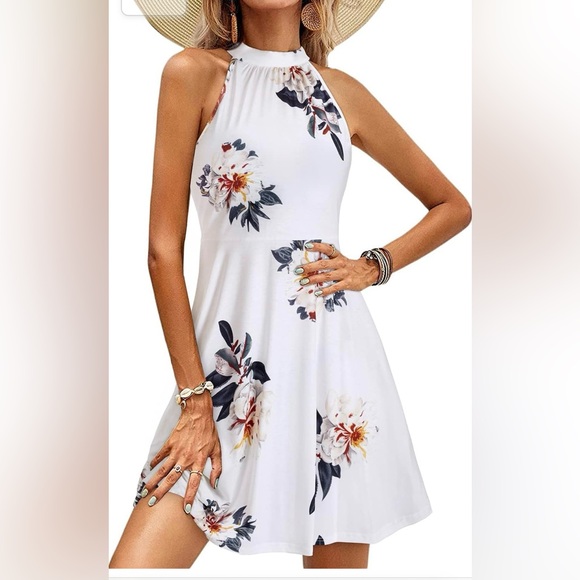 Floral Halter Summer Dress NWOT - Picture 2 of 5